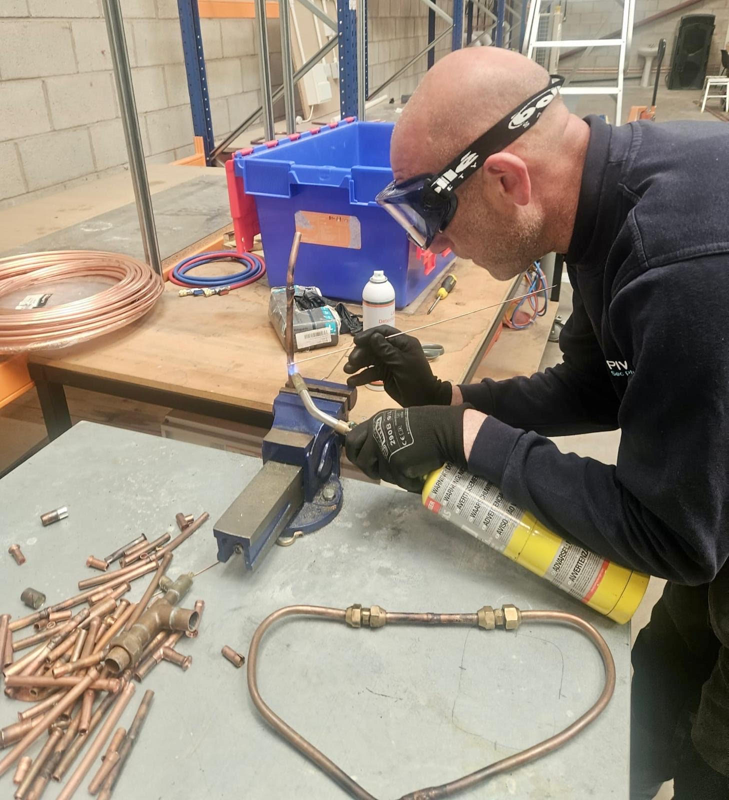 Oxy brazing Attendee on the oxy brazing course